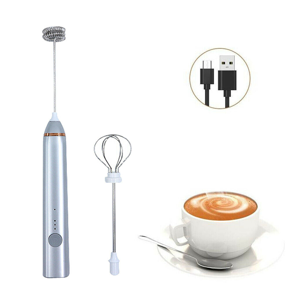 2-in-1 Handheld Electric Milk Frother Milk Foam Maker Latte Foamer Blender