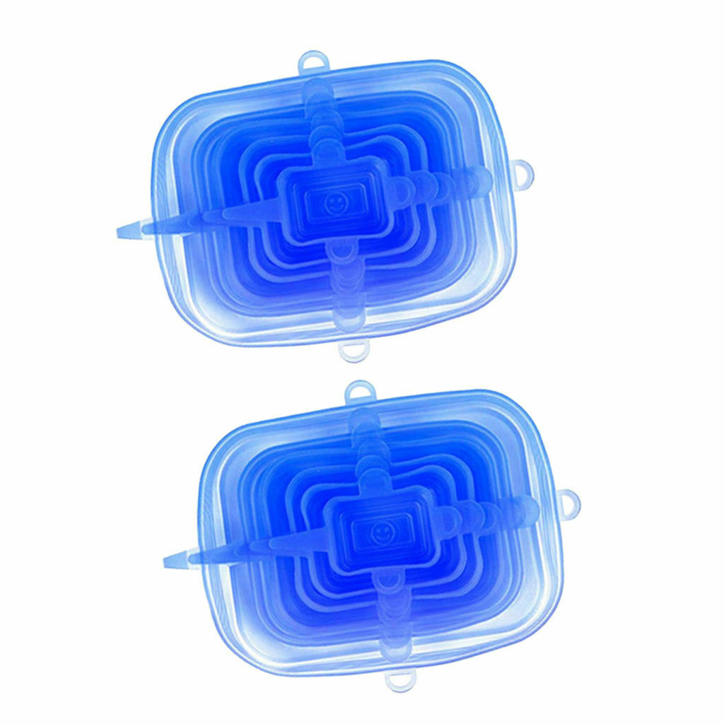 2set Silicone Stretch Lids Bowl Wrap Lids Silicon Gel w/ for Bowls Cups