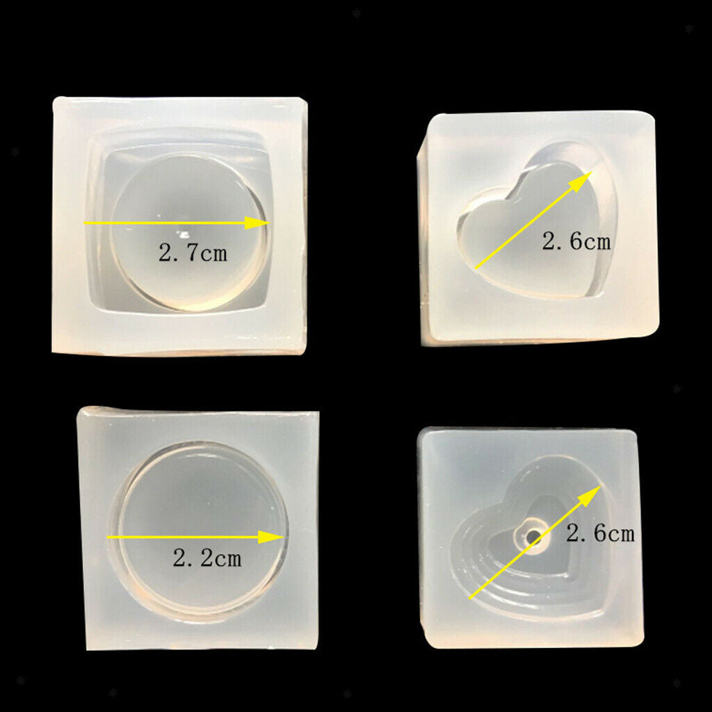 2 Set Silicone Heart Square Box With Lid Mold DIY Jewelry Gift Box
