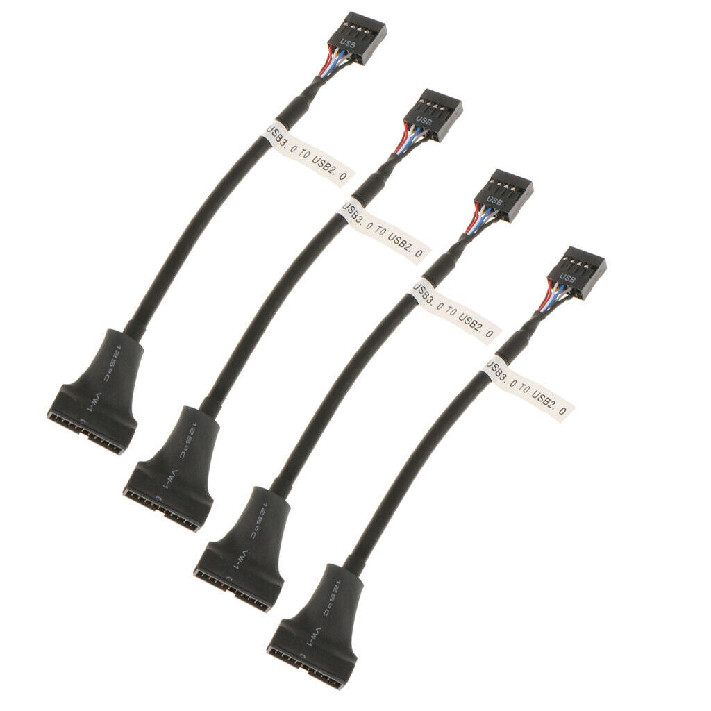 4Pcs USB3.0 20-pin to USB 2.0 Motherboard 9-pin Internal Cable Adapter Connector