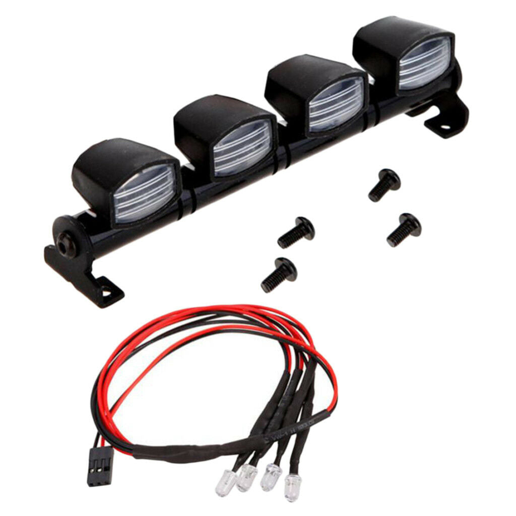 Roof Lights 2White 2Red w/ Cover Lampshade for 1/10 RC Crawler