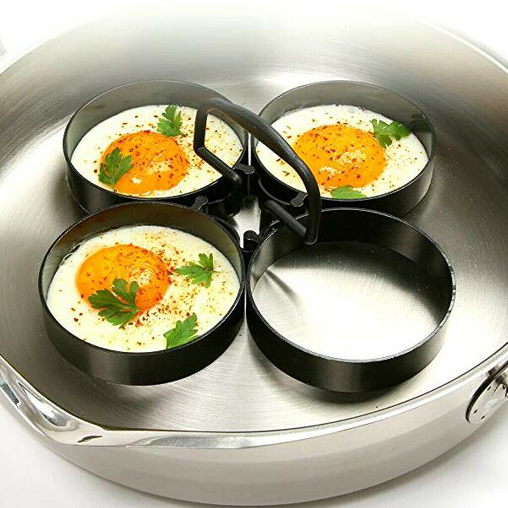 Aluminum alloy egg / pancake mold Round egg molds, black