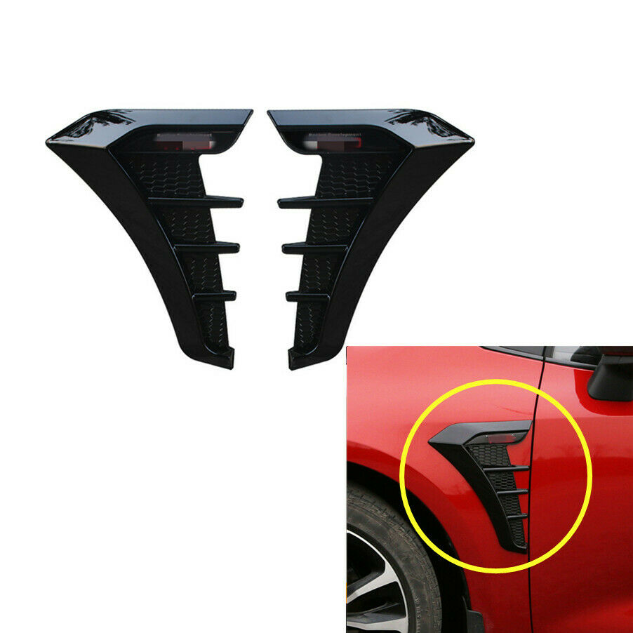 Universal Glossy Black Car Side Body Marker Air Flow Fender Wing Vent Trim Cover
