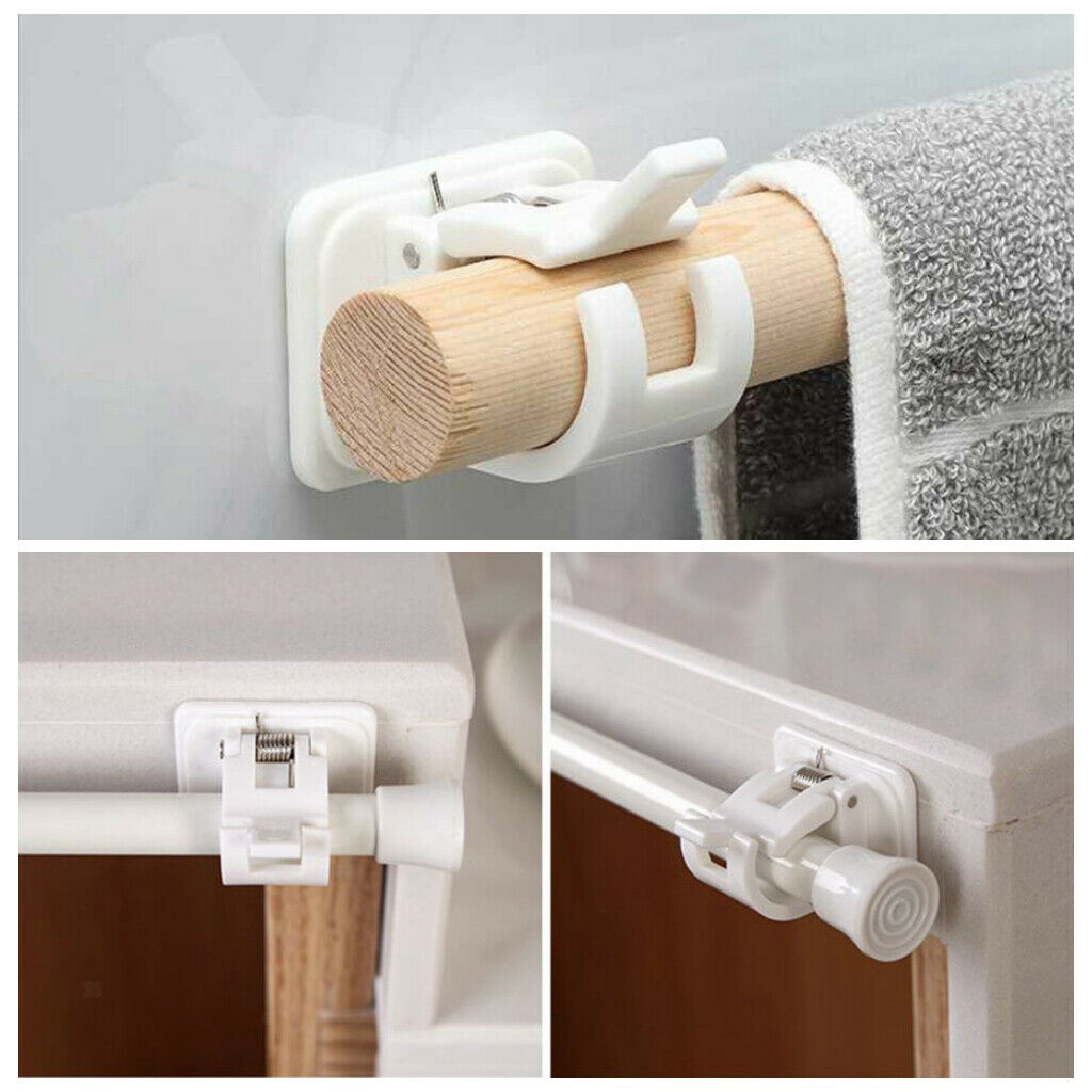 20Pcs Curtain Rod Bracket Drapery Hook Wall Bracket Rod Hooks Home Bedroom