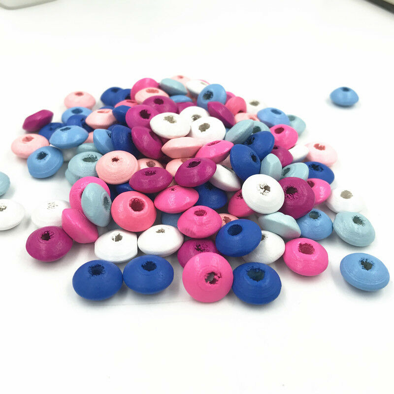 100X Wooden Spacer Beading Beads Loose Bead  Makeing Bracelet Necklace 12mm