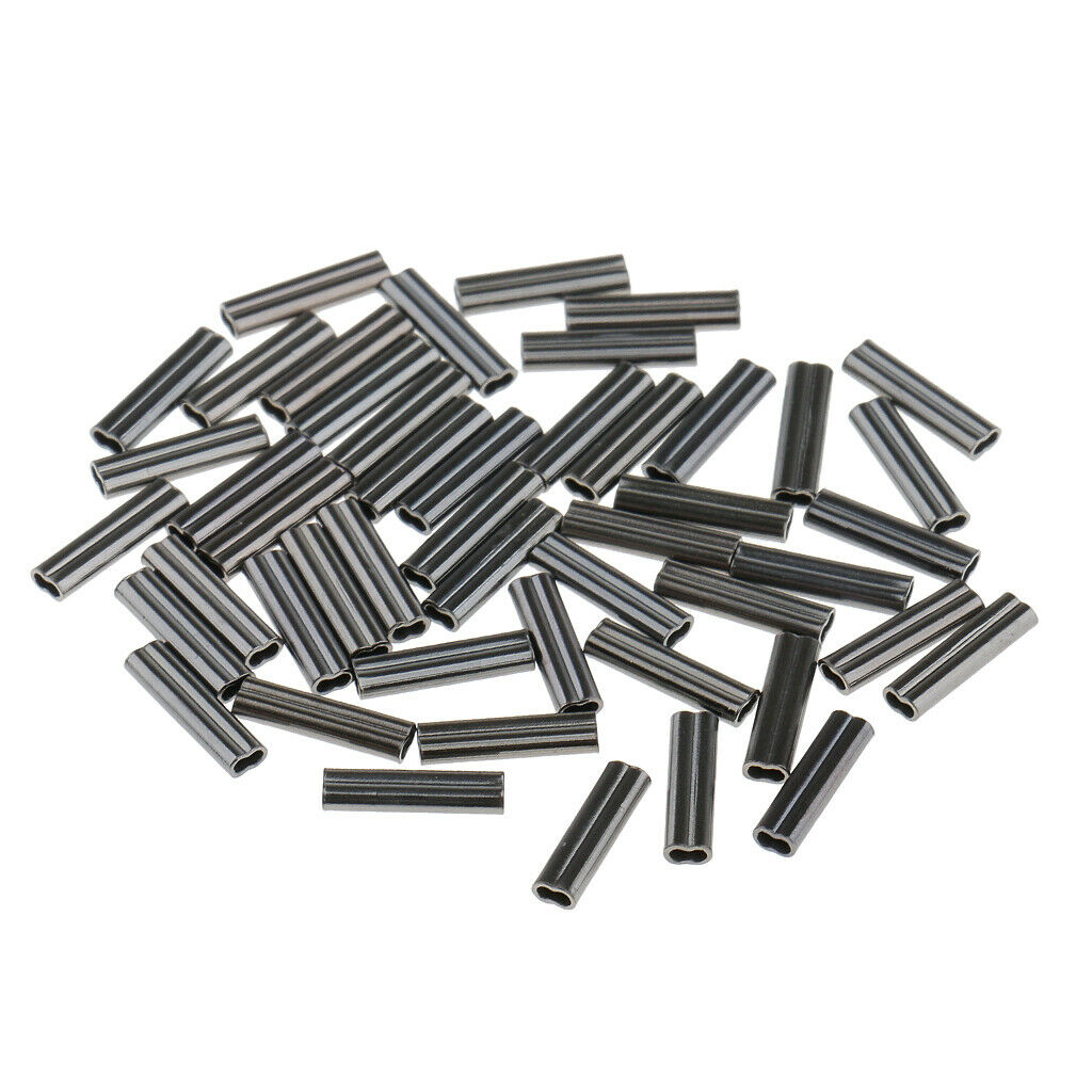 100Pcs Double Copper Fishing Line Leader Sleeves Crimp Accessories 0.8mm 1.2mm