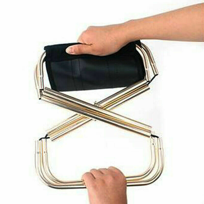 1x Aluminium Folding Chair Camping Fishing Picnic Beach BBQ Mini Stool Rest Seat