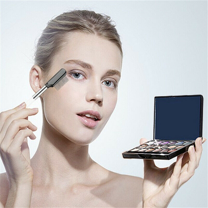 Steel Eyebrow Eyelash Dual-Comb Extension Brush Metal Comb Cosmetic Makeup TFCA