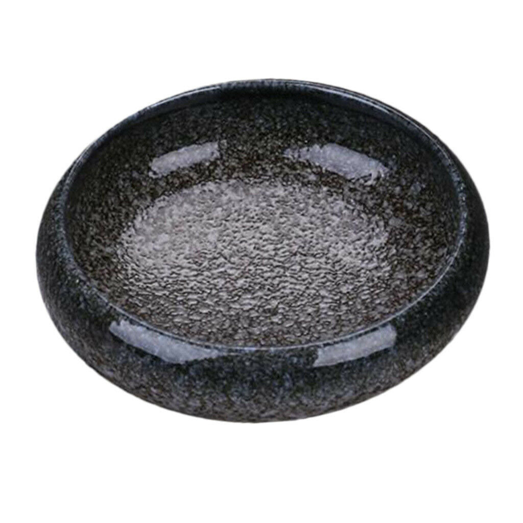 2x Japanese Sauce Dish Wasabi Plate Round 9.5cm Ceramic Trinkets White Black