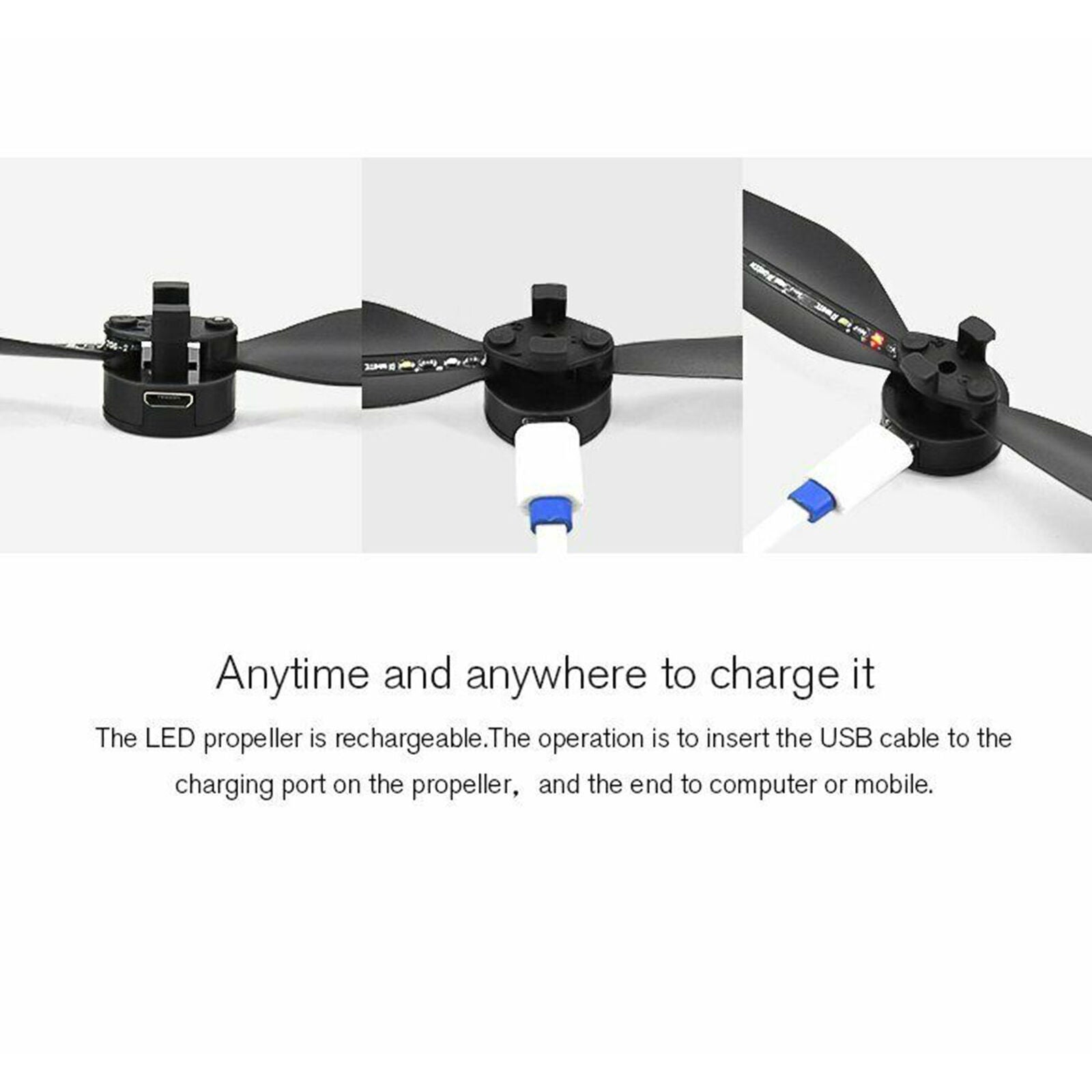 LED Light Flash Propellers Night Flight Accessories For DJI Mavic Air 2 Drone