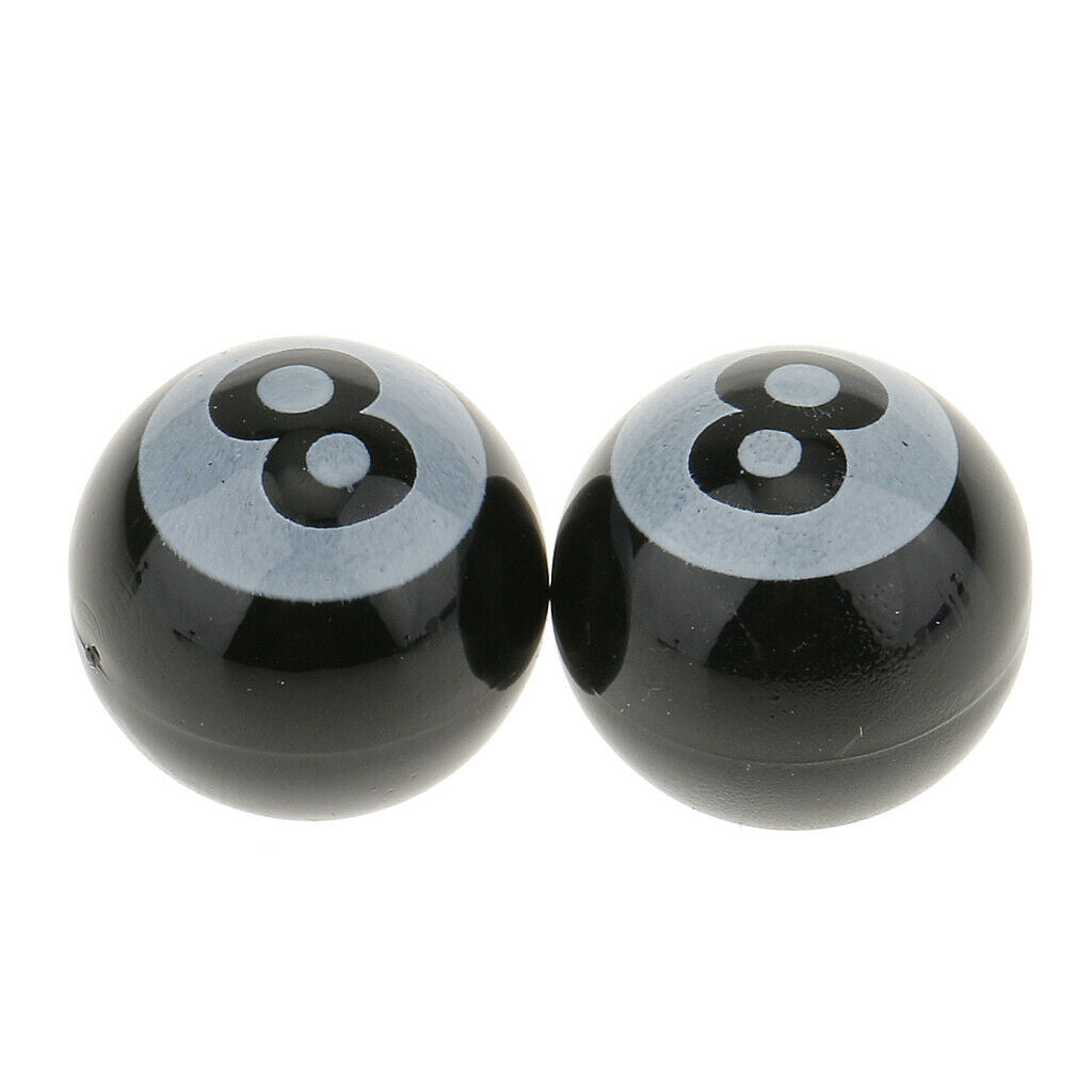 Pack of 2 Black POOL 8 BALL Car Wheel Tire Air Valve Tire Plugs