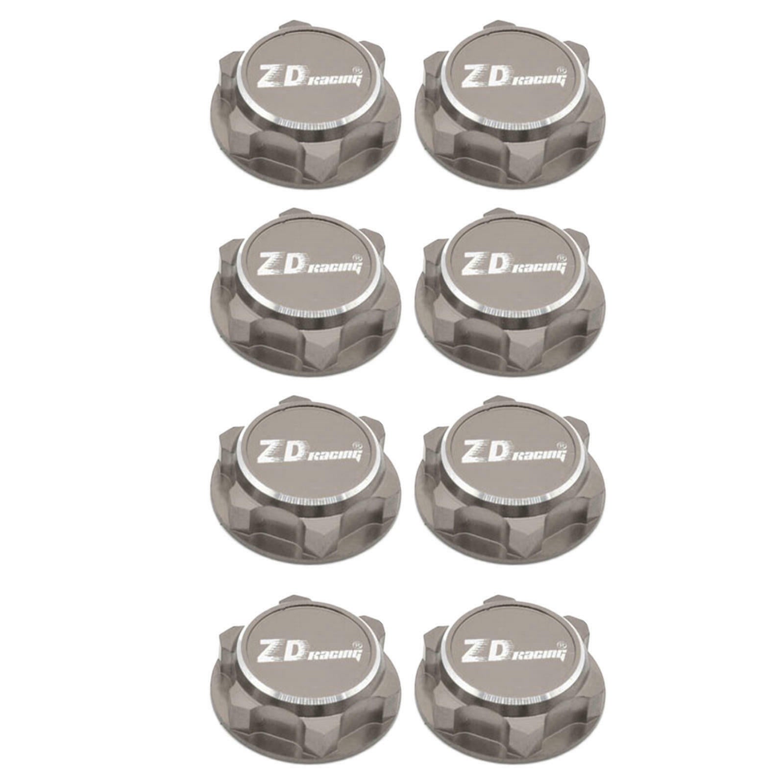 8x Hex Wheel Nuts Fit For 1/8 Scale RC Car Spare Parts Acc Titanium Gray