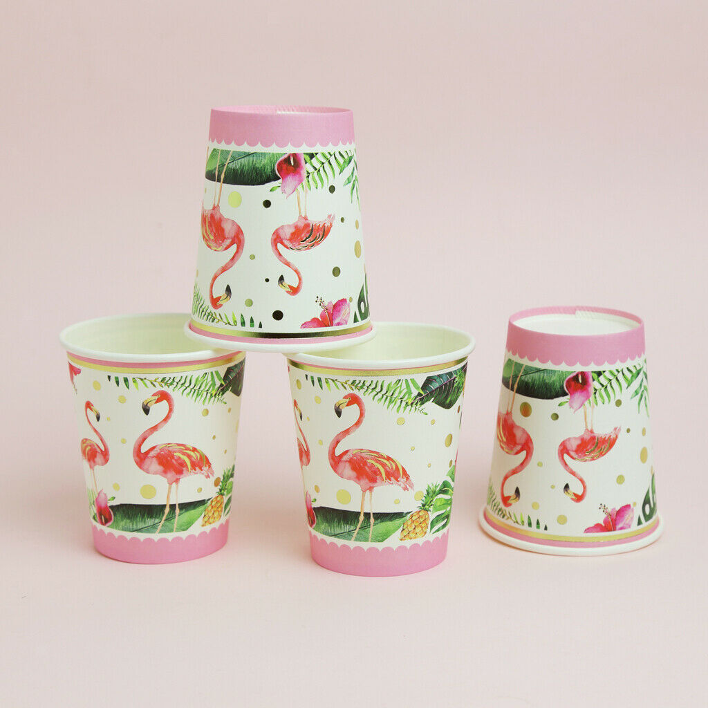 10pcs Lovely Flamingo Paper Disposable Cups Beverage Drinking Cup Decor