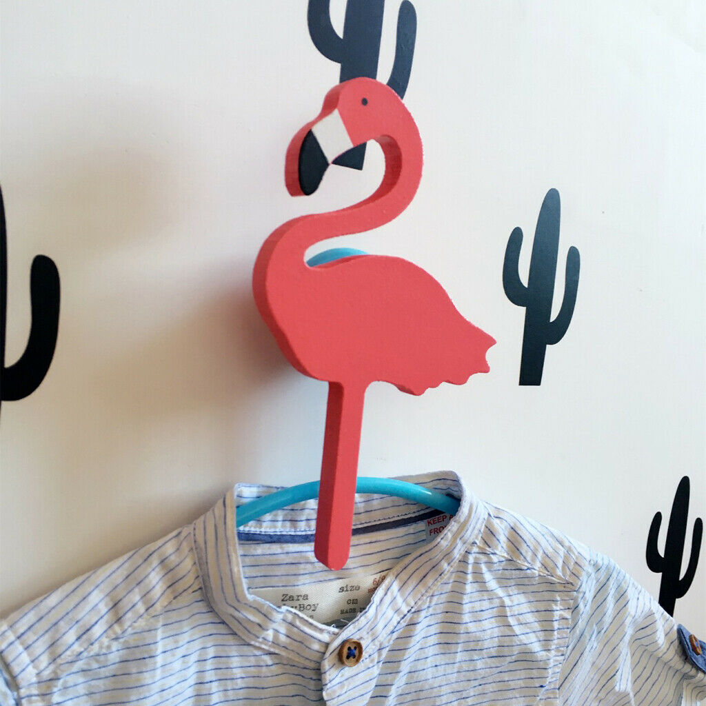 Cute Red Flamingo Hanger Clothes Hook Holder Childrens Kids Room Wall Decor