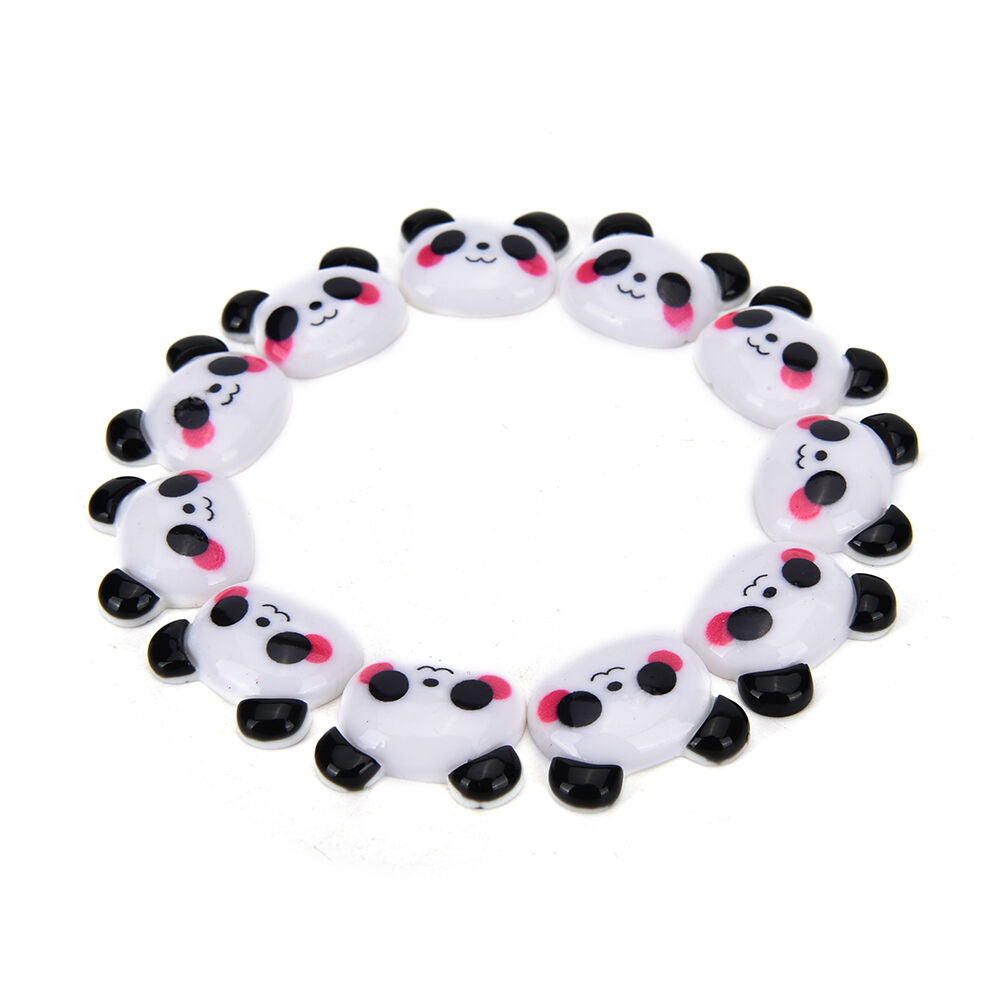 10X Black White Panda Cabochon Flatback Horse Hair Bow Center Craft Embel.l8