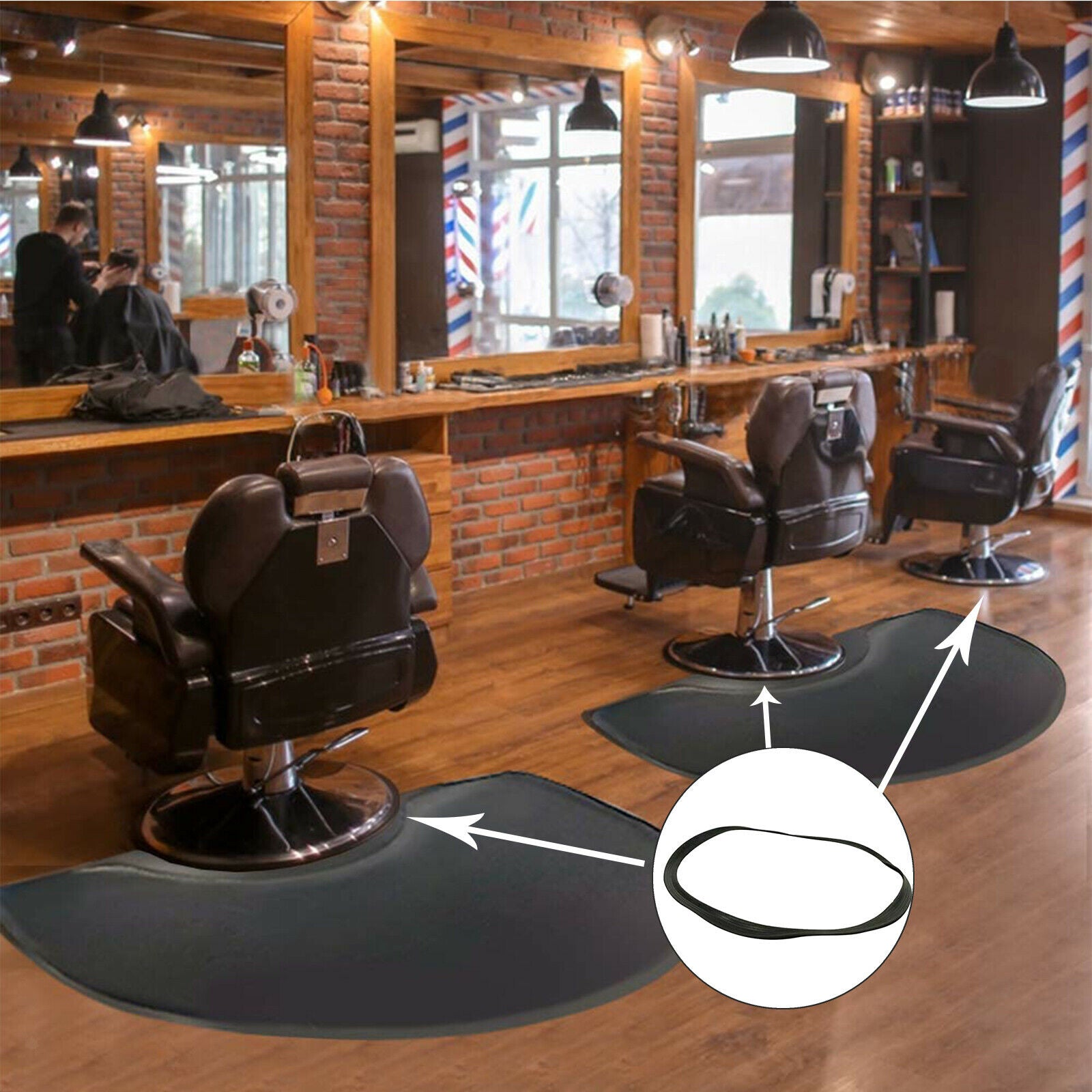 6X Barber Salon Chair Base Floor Protective Rubber Ring Gasket  22.8 inch 58cm