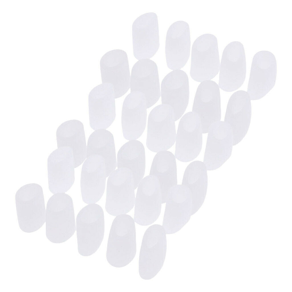 15 Pairs Women/Men Toe Sleeves Caps Wraps Cushions Protector Pain Ease White