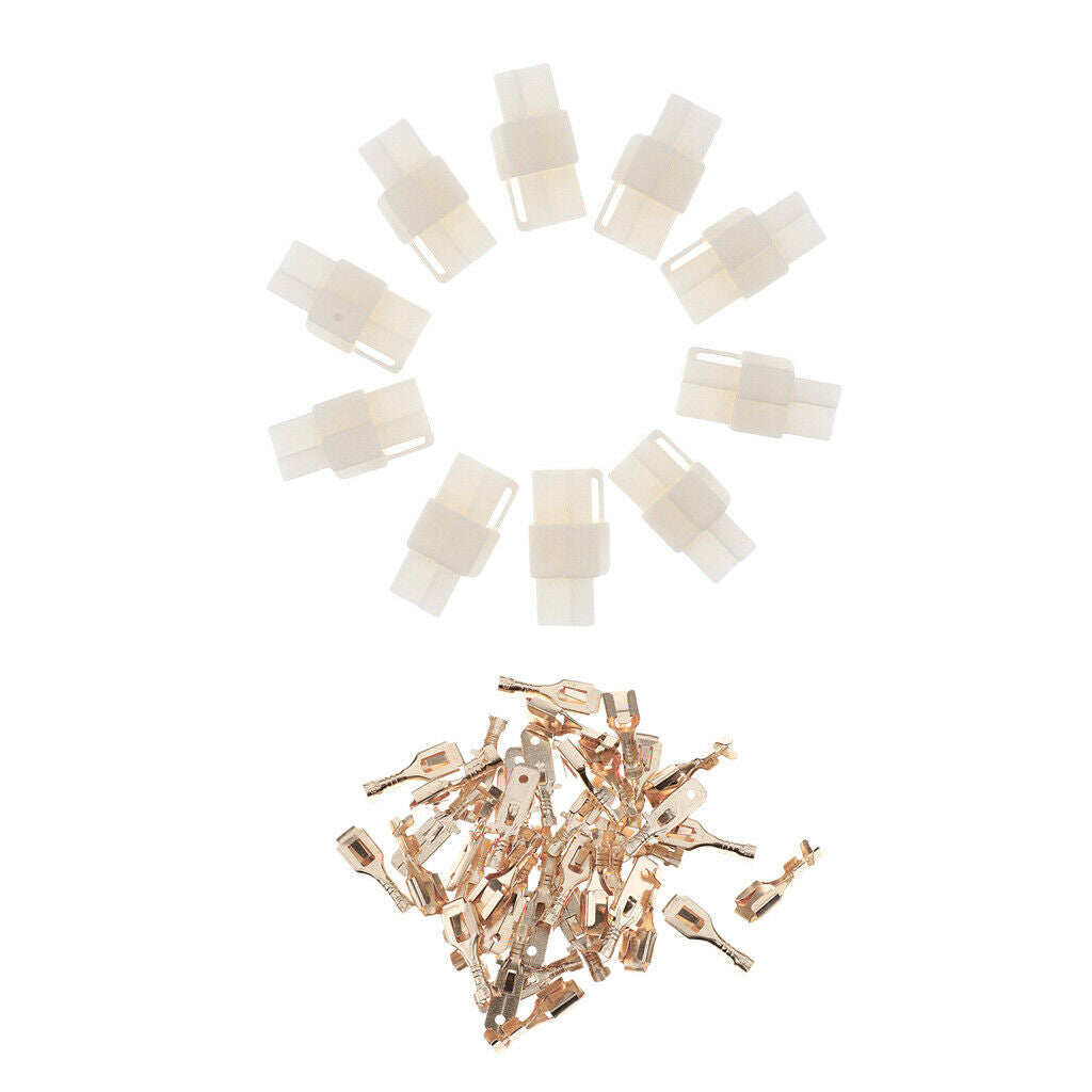 20 Kits Female and Male Connector Plug 2 4 Way Electrical Universal 6.3mm
