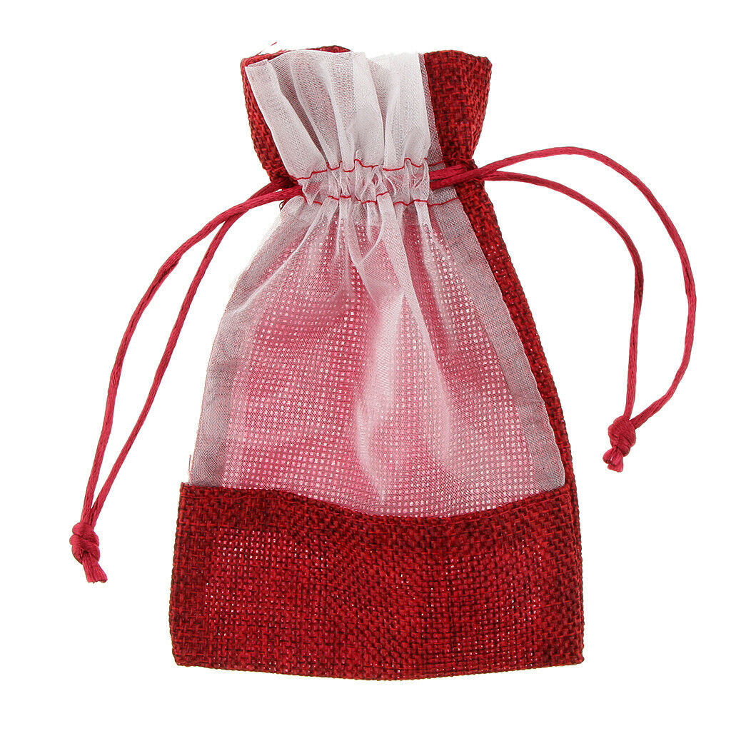 10 Pieces Cotton Linen Drawstring Bags Jewelry Pouches Bags Gift Bags