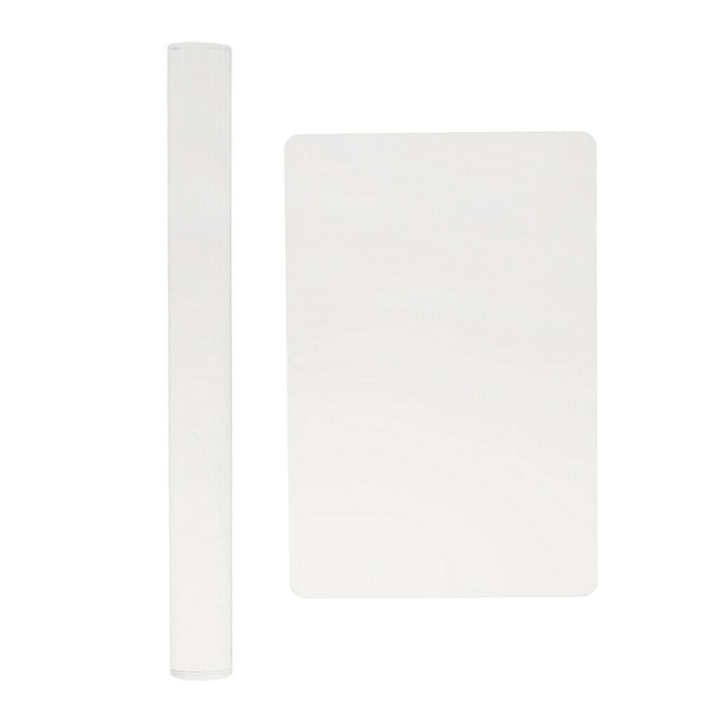2x Acrylic Clay Roller with Sheet Backing Board for Shaping Sculpting Clay Tool