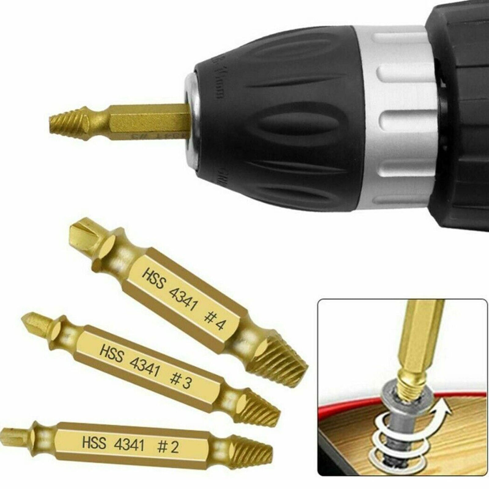6pcs Damaged Screw Extractor Speed Out Drill Bits Tool Set Broken Bolt Remover