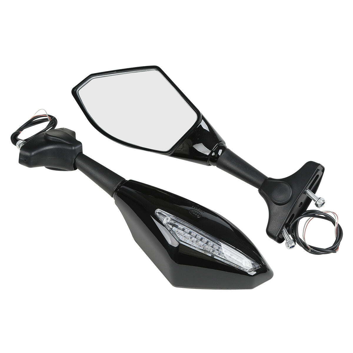 Turn Signal Integrated Rear View Mirrors Fit For Kawasaki Suzuki Yamaha Ducati