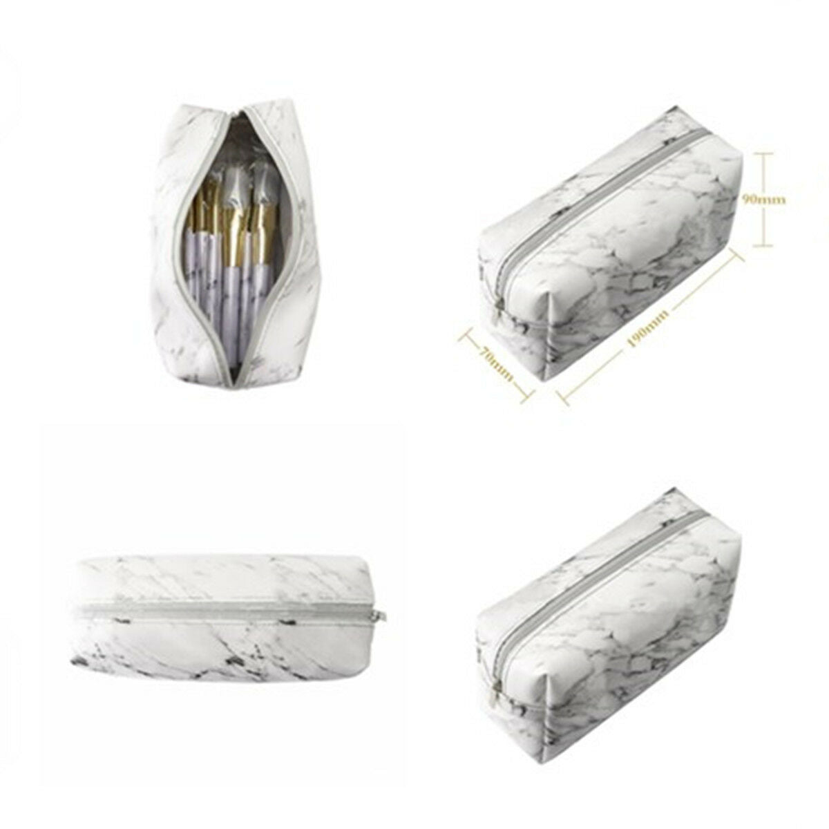 Fashion Marble Pattern Purse Box Travel Bag Makeup Cosmetic Bag Pencil Case Gift