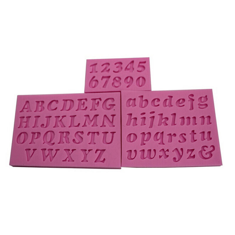 3x Mini Letter Number Silicone Handmade Fondant Cakes Decorating DIY Mold In WF