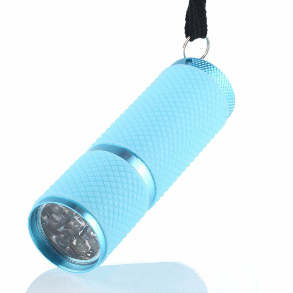 Mini Portable Outdoor Camping UV 9LED Black Light Super Bright Torch Flashlight