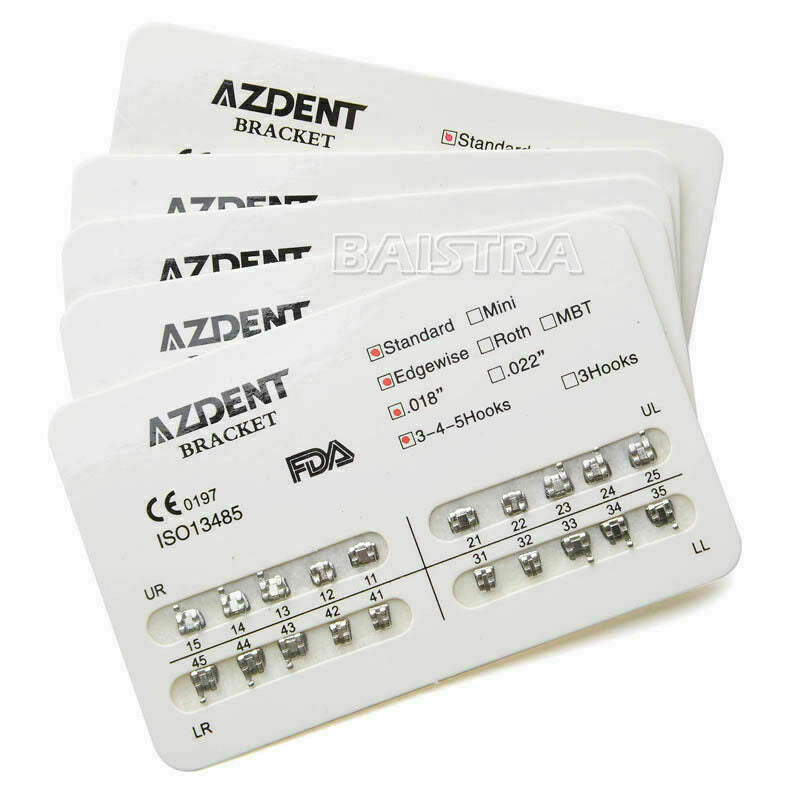 40 Packs Orthodontics Brackets Dental Braces Standard Edgewise 018" 3-4-5 Hooks