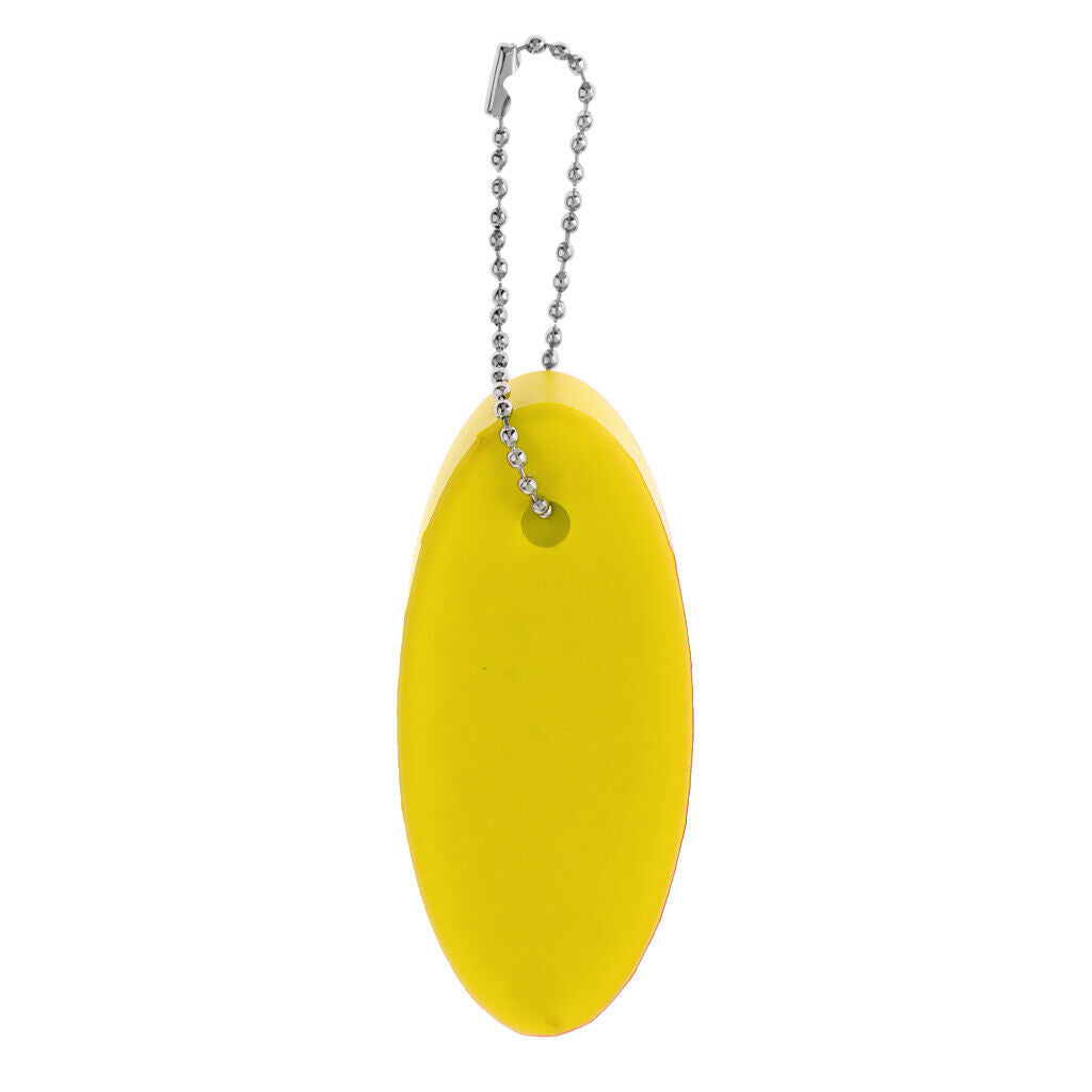 Yellow Foam Floating Oval Keychain Keyring Water Sports Boating Key Float