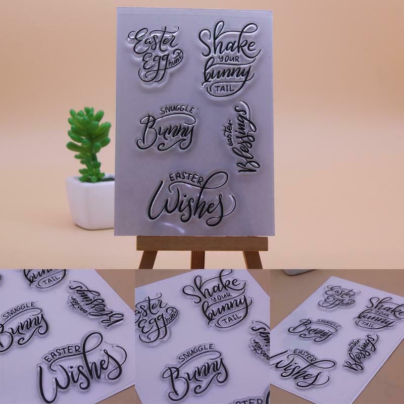 Easter Wishes Silicone Clear Seal Stamp DIY Scrapbooking Embossing Photo Album