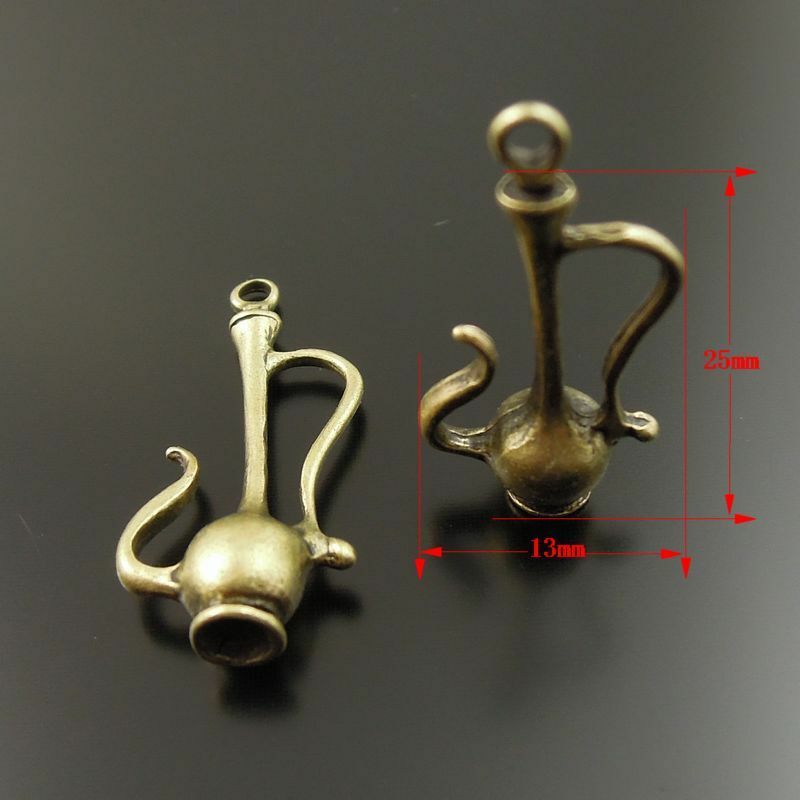 15 pcs Antiqued Bronze Alloy Mini Wine Pot Charm Pendant Jewelry Craft 25x13x7mm
