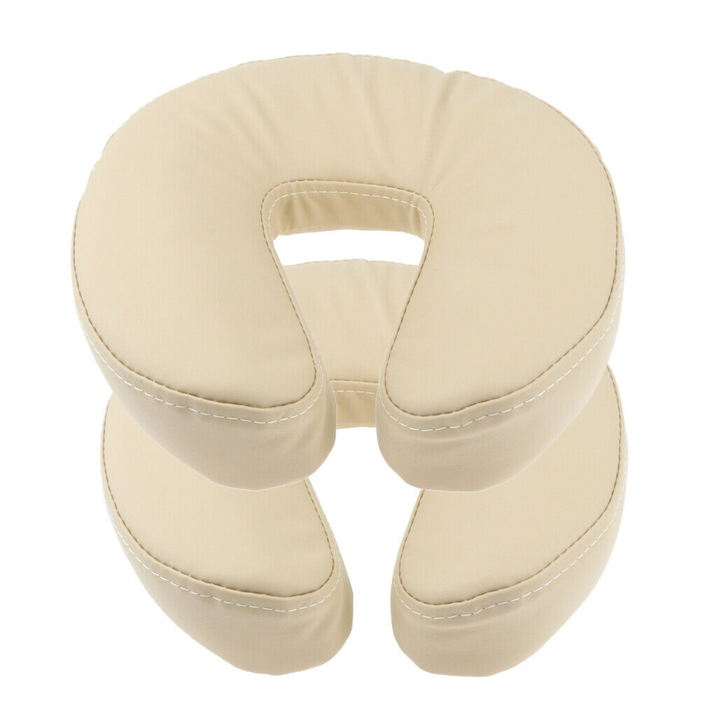 2x Sponge U Shape SPA Beauty Massage Table Pillow Headrest Cushion Beige