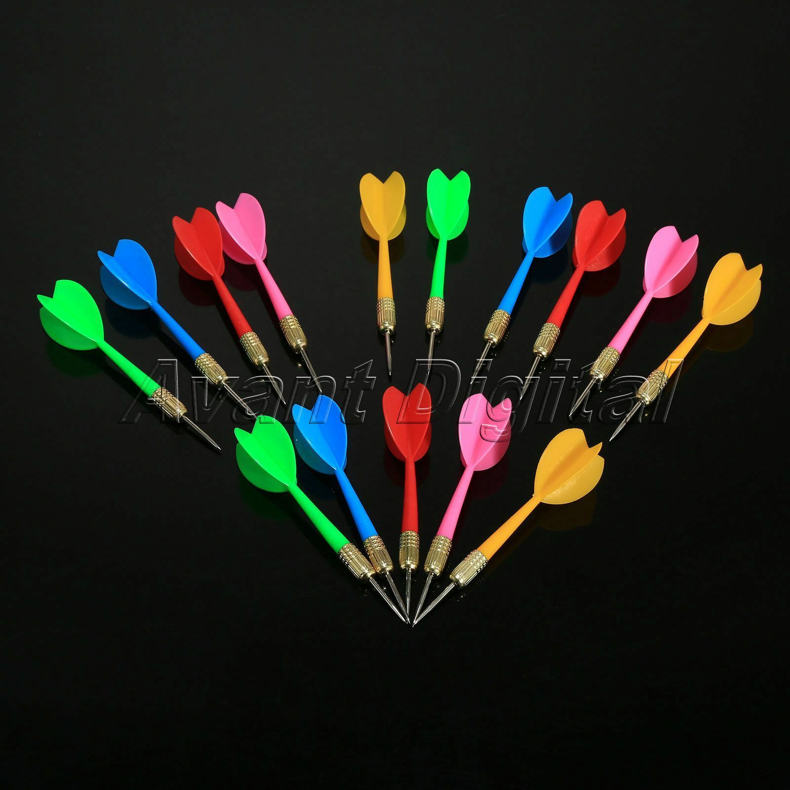 15Pcs Steel Needle Tip Darts Brass Barrel Plastic Colourful Darts 6g Dart Train
