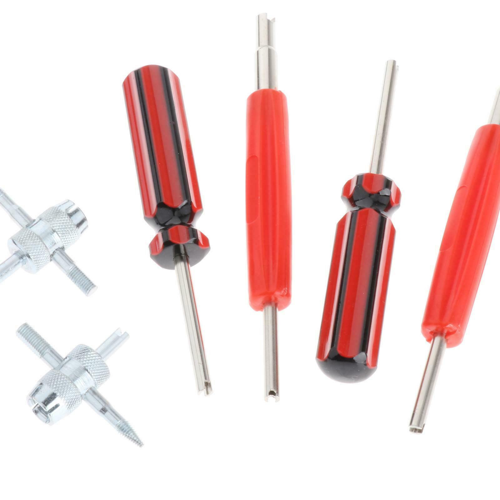 6Pcs Valve Core Remover Tool Air Valve Dual Single Head Fit for Truck