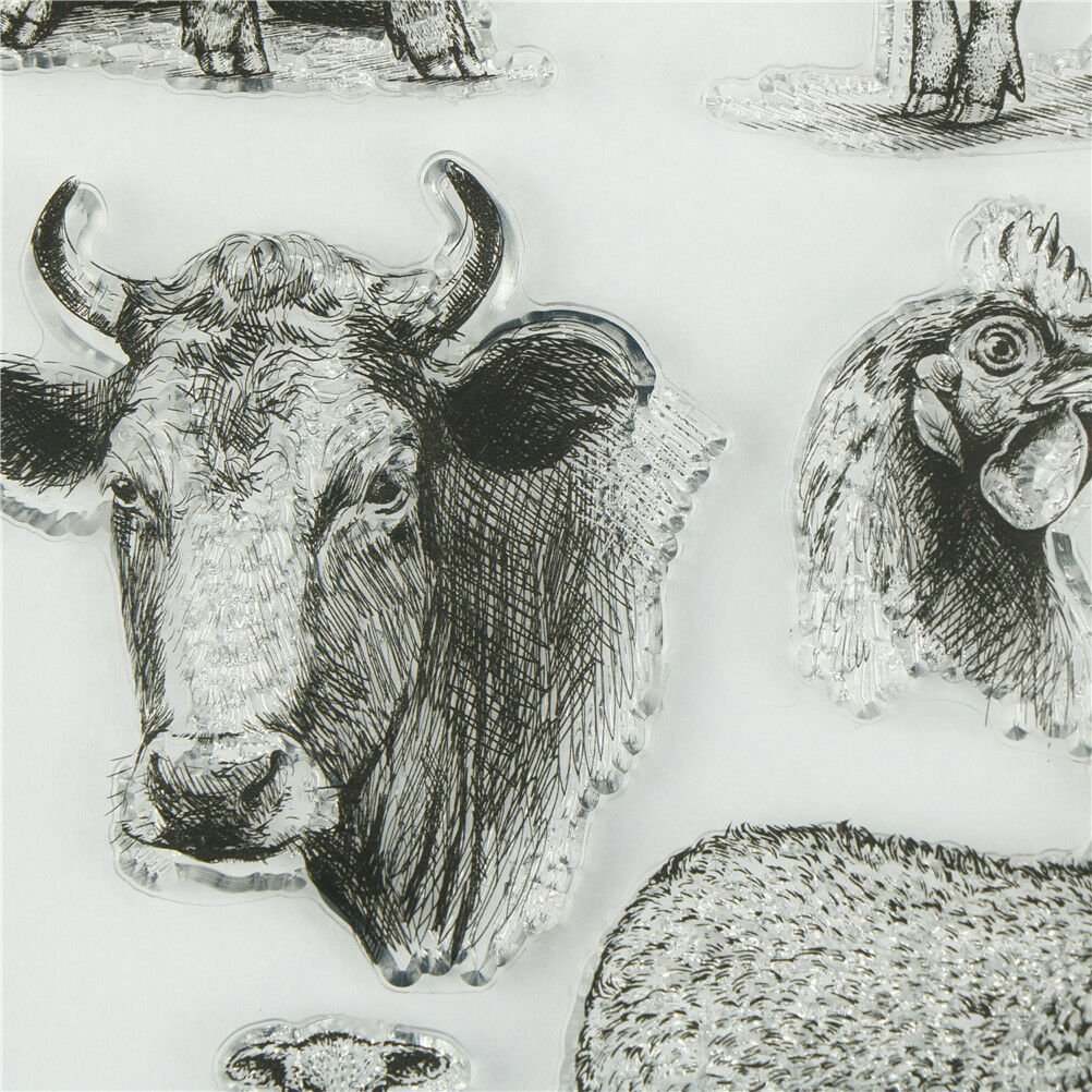 Animals Pig Cow Sheep Clear Stamps Scrapbooking Card Making Photo Album De.l8