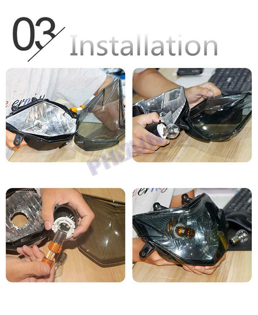12V 80W Motorcycle Scooter LED Headlight Bulb BA20D Type Lamp Bulb High/Low Beam