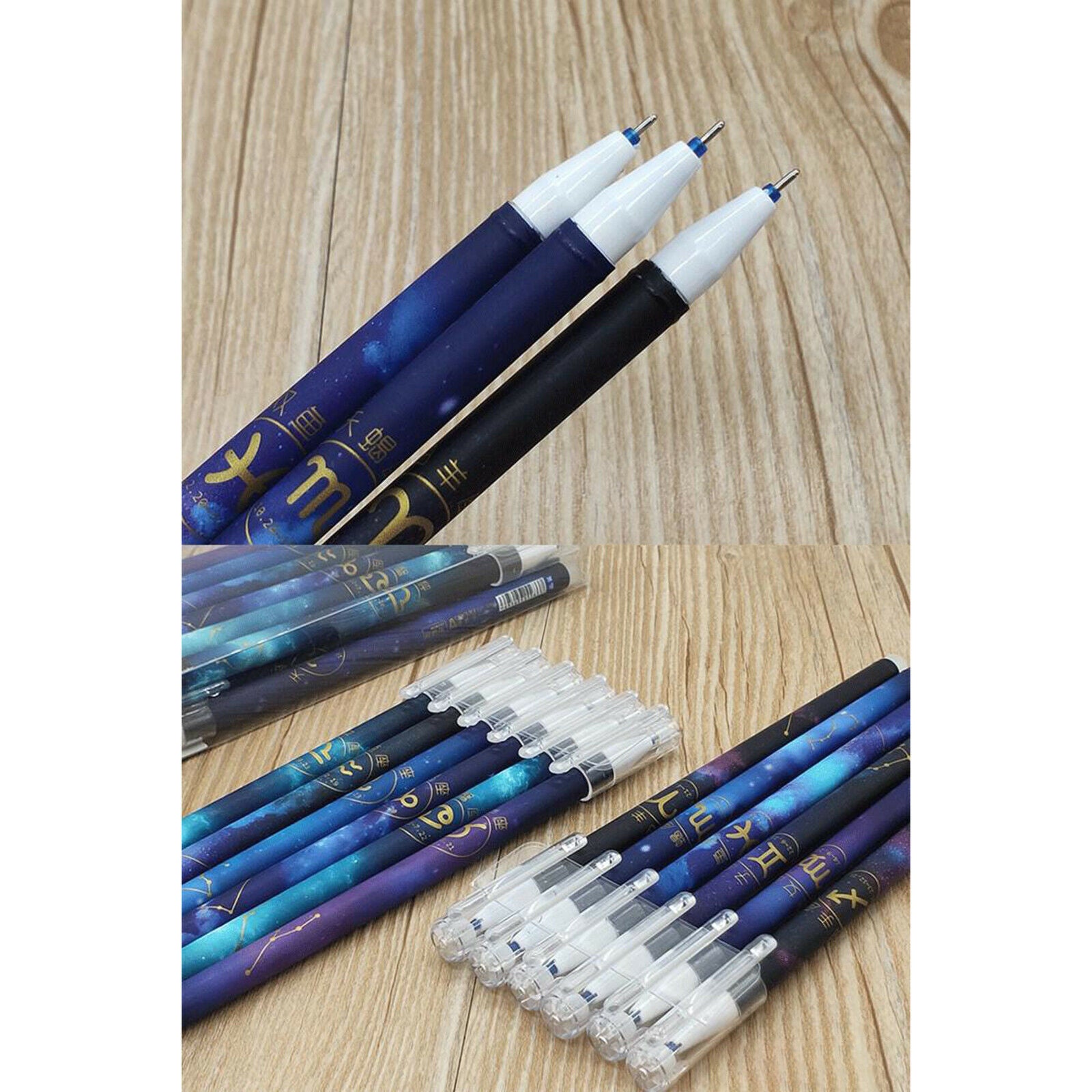 12x Constellation Gel Ink Pens Erasable Pen 0.5mm School Students Stationery