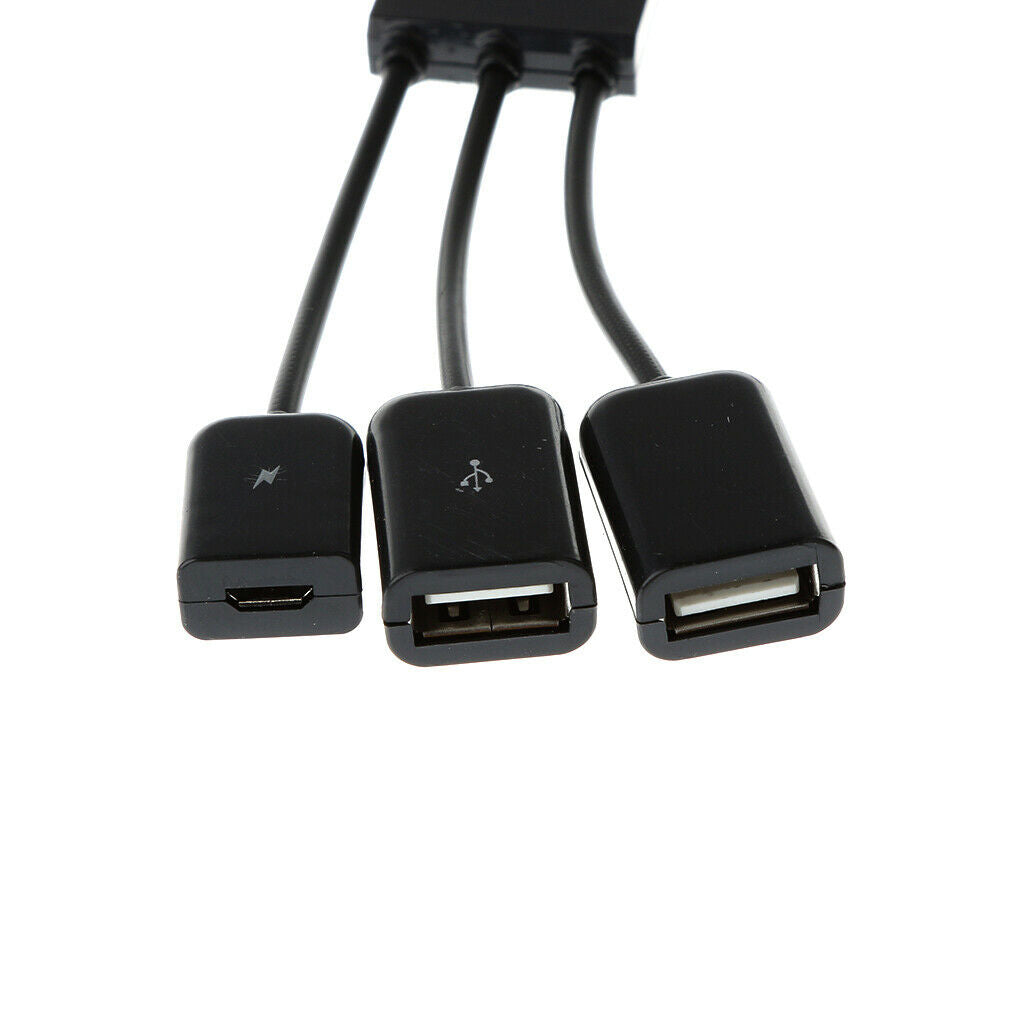 3in1 Micro USB OTG Hub Host Extension Adapter Cable For Phone Tablet
