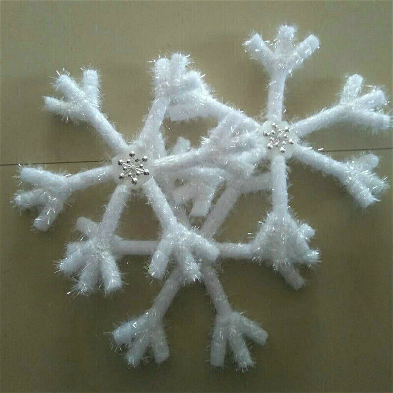 3PCS Christmas Snowflakes Room Hanging Home Decor Xmas Tree Ornaments 25cm
