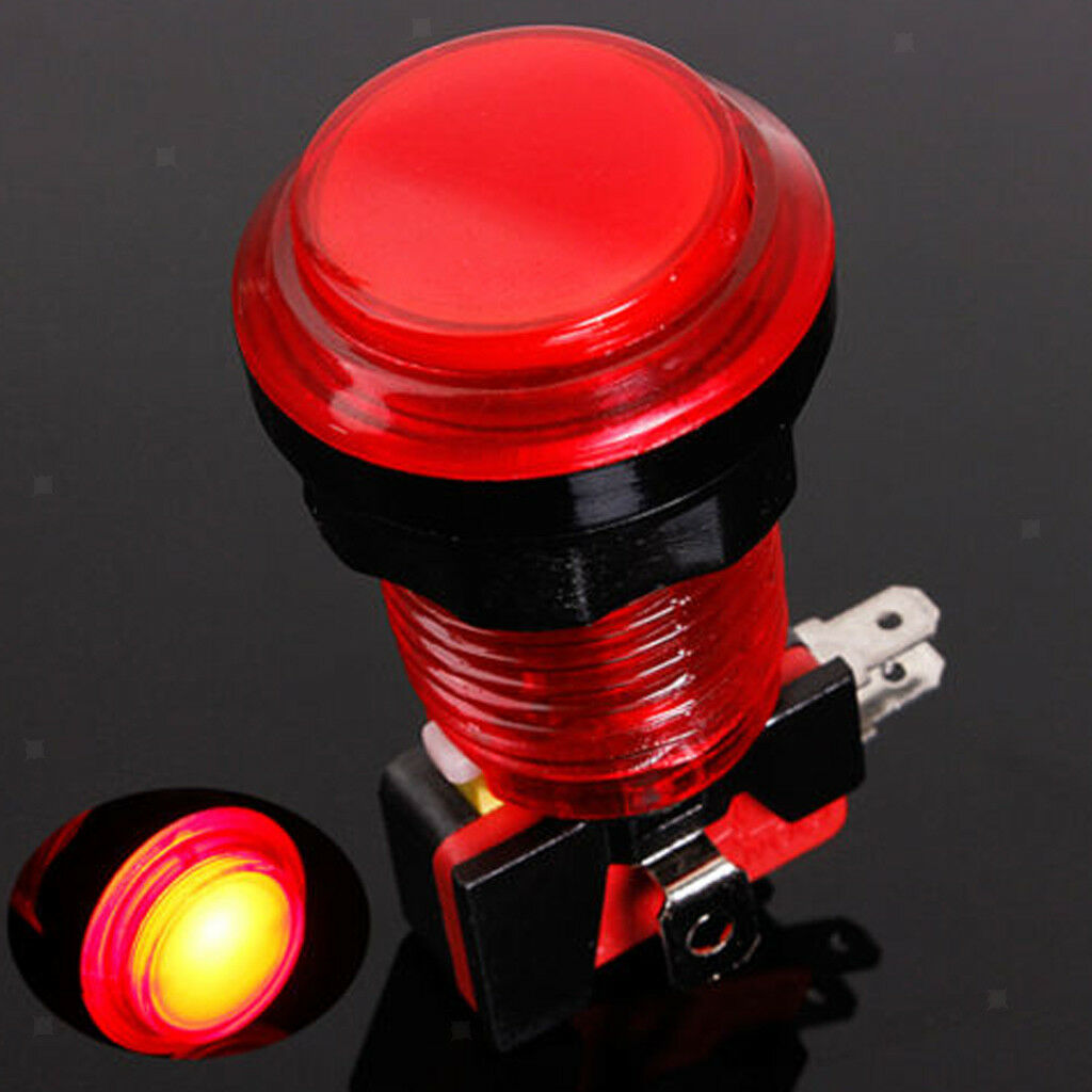 2Pieces Illuminated Arcade Video Game Push Button Switch LED Light Lamp 32mm