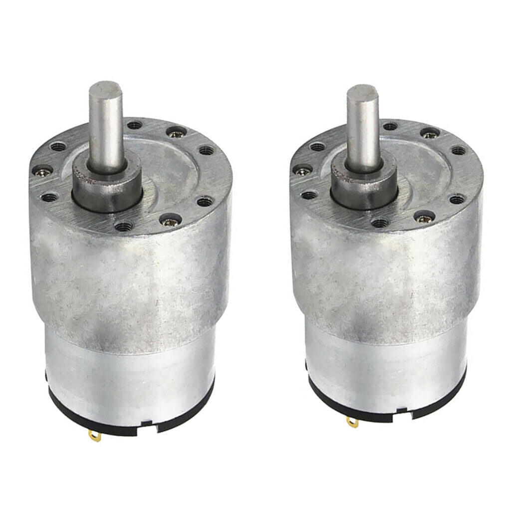 2Pcs/Set Aluminum DC Gear Motor Speed Reduction High Torque 37mm Diameter