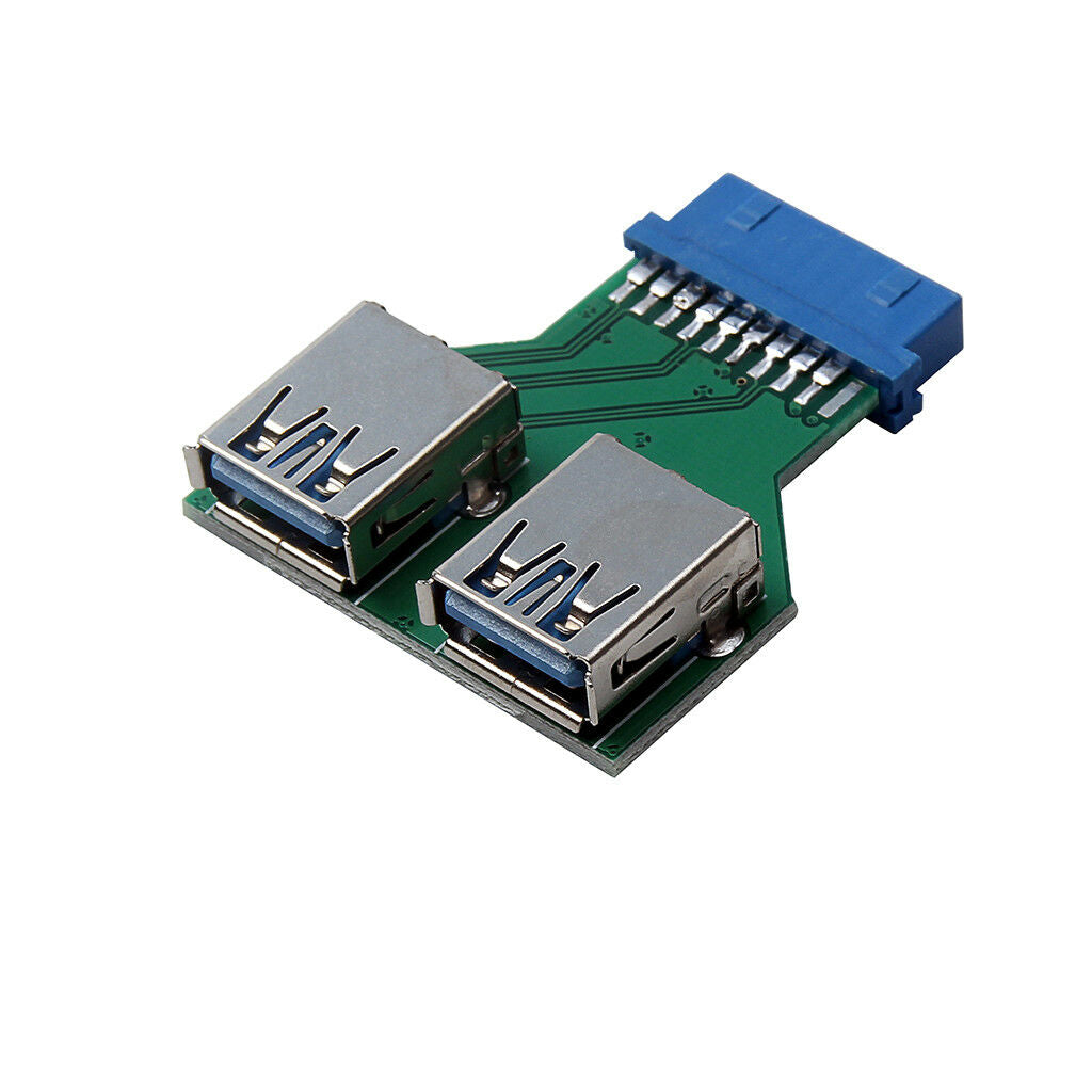2 Ports Dual USB 3.0 A Female to Asus Motherboard 20 Pin Header Female Adapter
