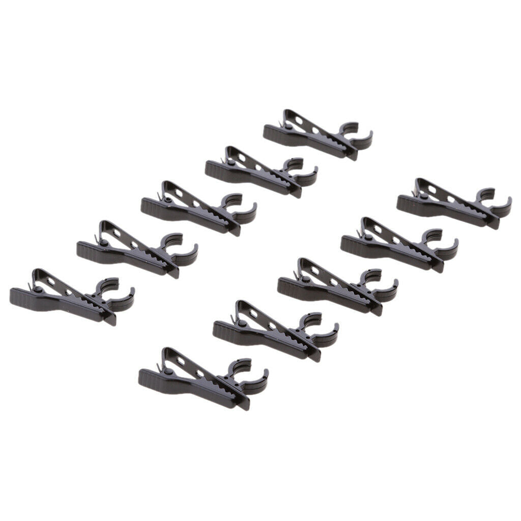 10Pack Lapel Tie Clip Holders for Samson  Lapel Mics 12mm/0.47inch Dia