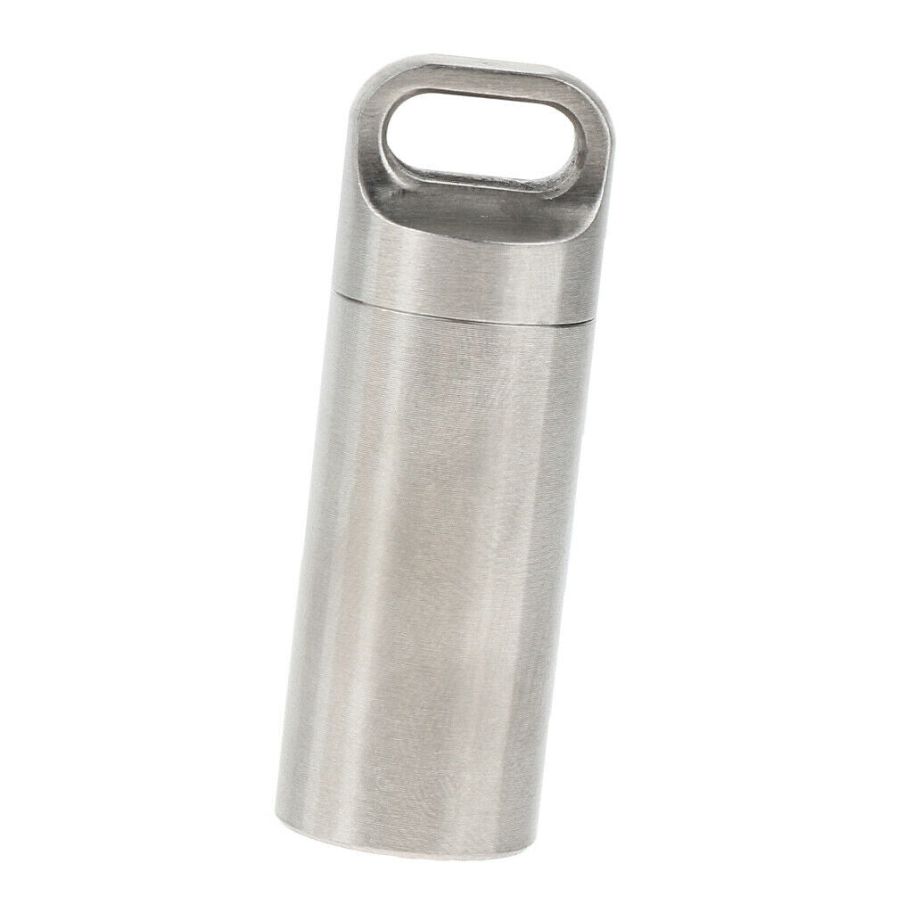 Stainless Steel Waterproof Container Box Pill Case Seal Bottle Storage M