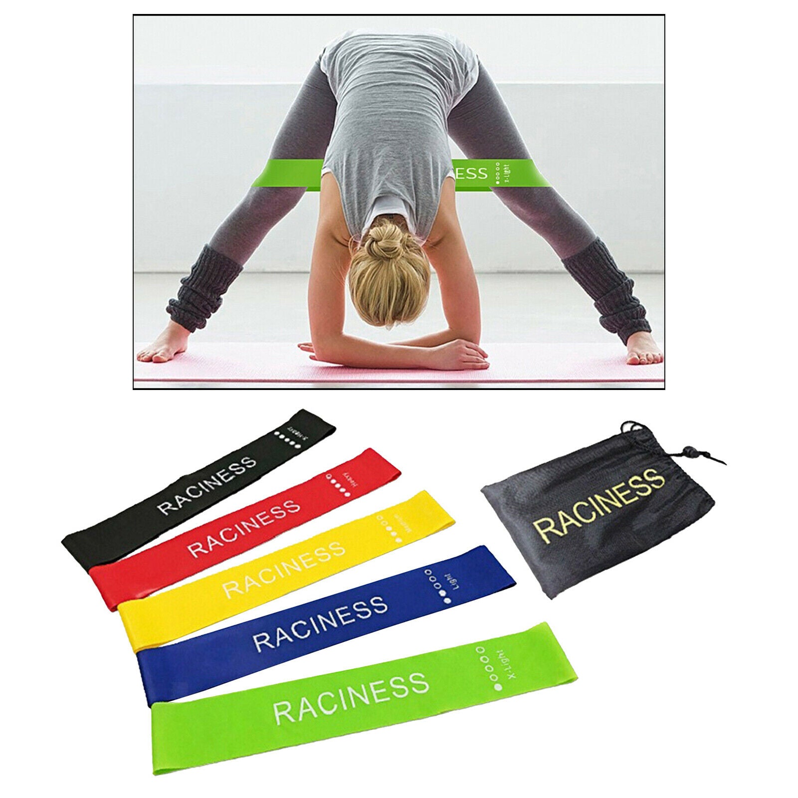 Set of 5 Resistance Bands Exercise Fitness Exercise Bands Stretch Fitness