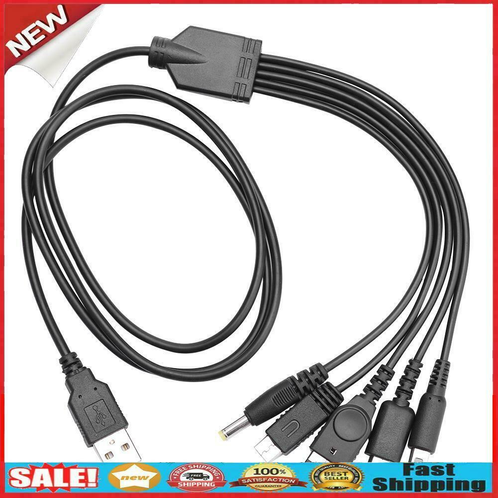 5 in 1 USB Charger Cable Fit for Nintend NEW 3DS XL NDS Lite NDSI LL WII U @