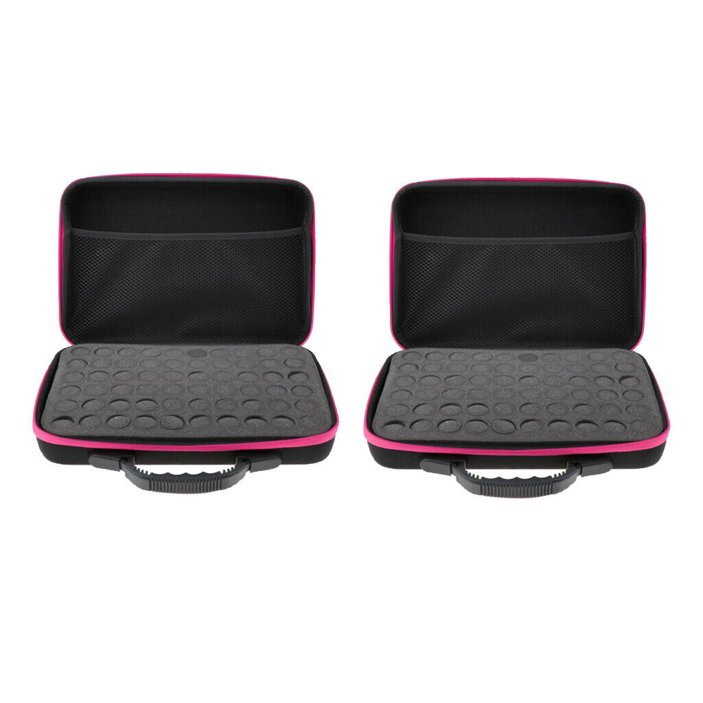 2 Pcs 60 Bottle Essential Oil Carry Case 5ML~15ML Holder Storage Hand Bags