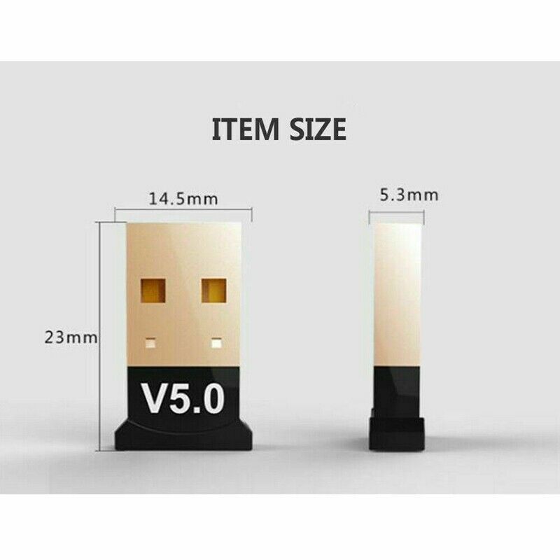 4X(USB Bluetooth 5.0 Adapter Wireless Dongle Stereo Receiver Audio Sender fO4S3)